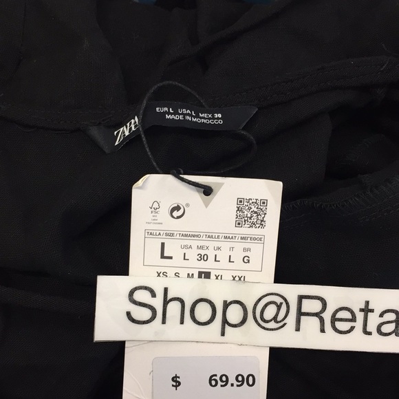 ZARA BLACK LINEN WRAP BOW TIE BACK MIDI MAXI DRESS $69.90 - Picture 2 of 14